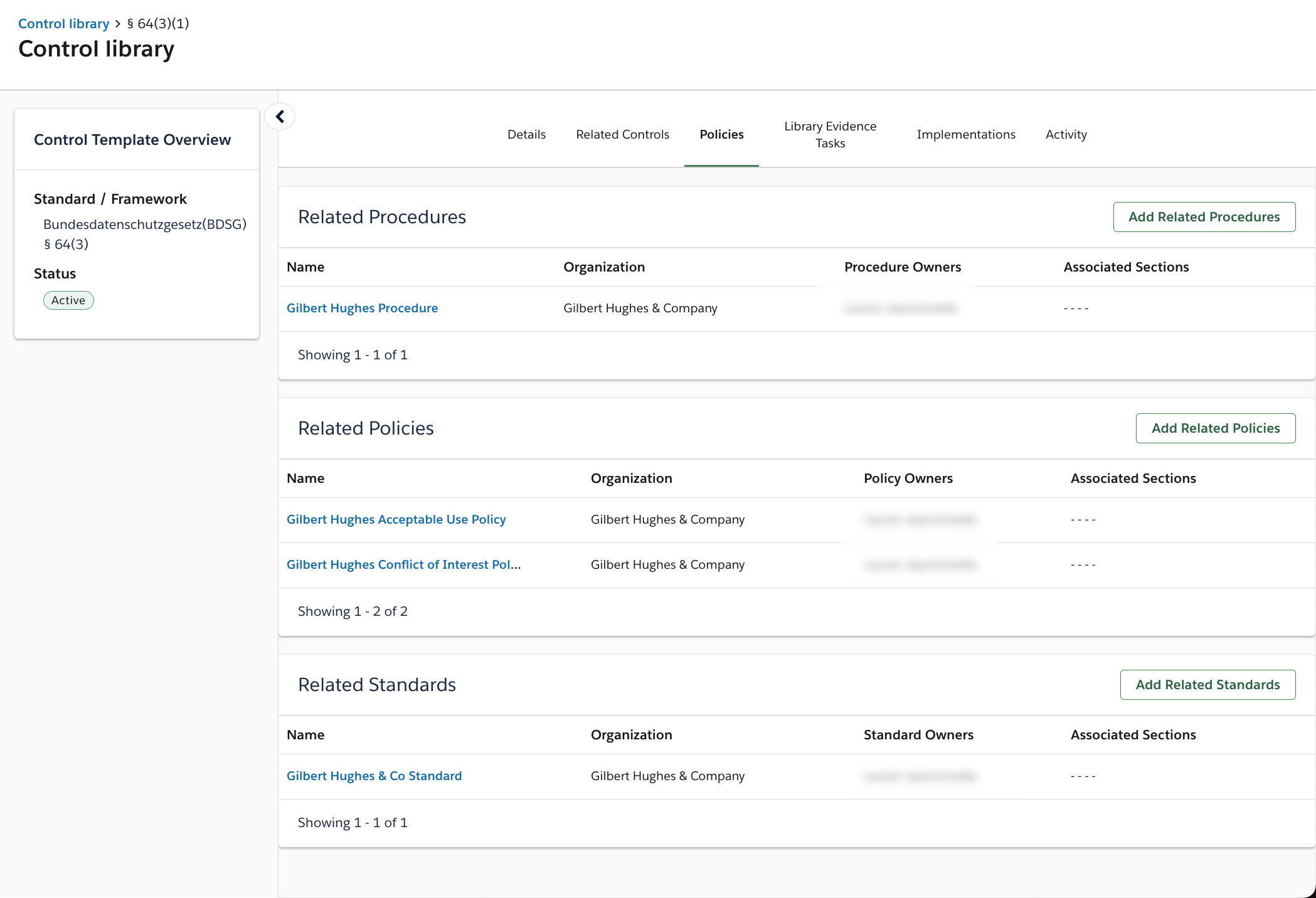 Managing Relationships in the Control Library | MyOneTrust